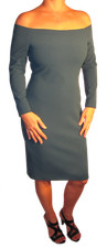 Eliza J Off the Shoulder Scuba Midi Sheath Dress Teal Size 8