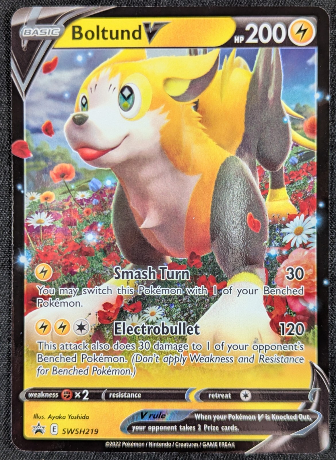 Boltund V 2022 Black Star Promo Full Art Holo Pokemon Card SWSH219 (NM)