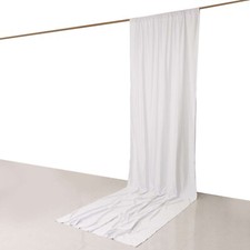 WHITE Drape Curtain 14 ft Polyester Backdrop Rod Pockets Party Wedding Events