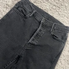 MOTHER The Super Stunner Ankle Fray Jeans Women's Size 29 Baa Baa Black Sheep