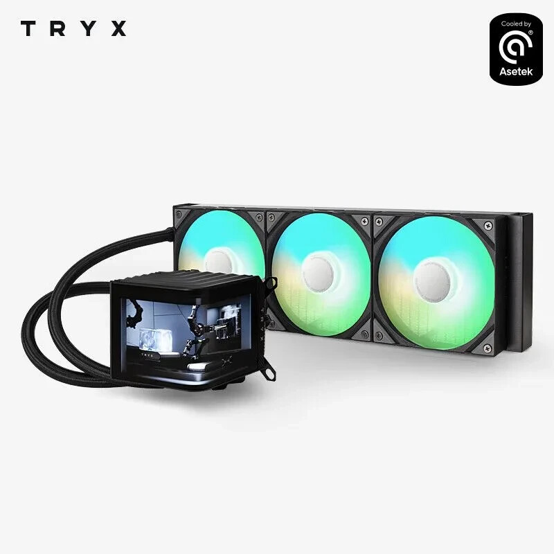 TRYX PANORAMA 360mm ARGB Black Liquid Cooler With Curved TRYX PANORAMA 360mm ARGB Black Liquid Cooler With Curved