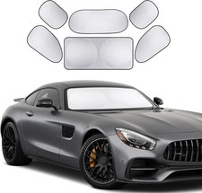 6PCS Car Windshield Sunshade, Foldable Vehicle Side Window Sun Shade with Storag