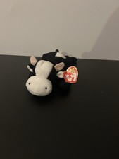 TY Beanie Baby - DAISY the Cow - damaged hangtag- Stuffed Animal Toy