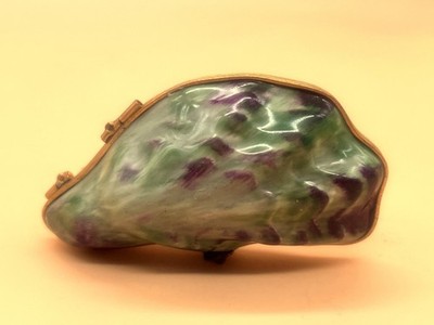 Eximious Artoria Limoges France Porzellan Austernmuschel Schmuckstück / Schmuckkästchen.
