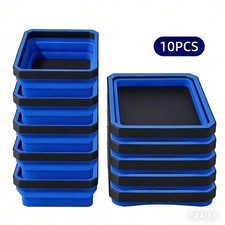 10 Magnetic Tool Trays,Collapsible Portable Parts Storage for Workshop Mechanics