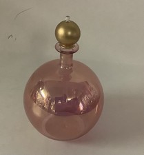 Hand Blown Bulbous Perfume Bottle With Stopper
