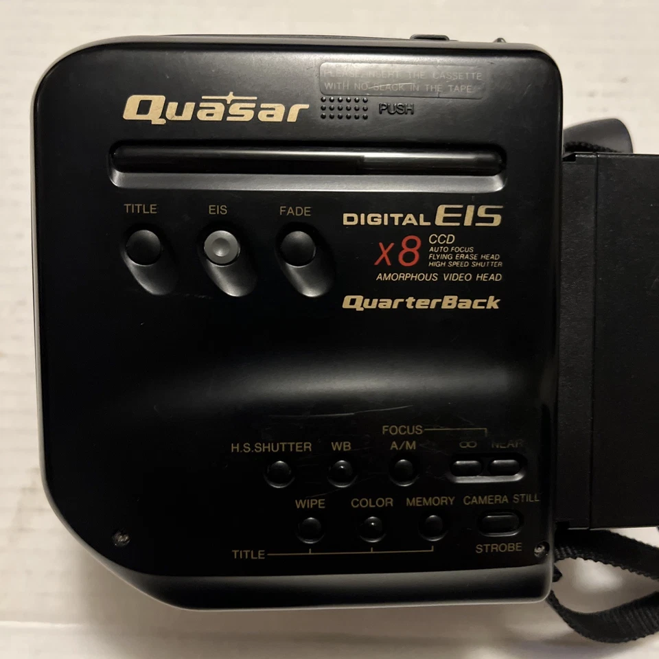 Quasar Quarterback VHS-C Camcorder VM508 Digital EIS 1991 With Accessories WORKS - Image 2 of 4