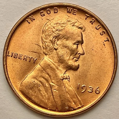1936p  Uncirculated BU Red RD - Lincoln Wheat Cent  ~ B709