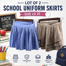 Lot of 2 Girls School Uniform Skorts Skirts Size 10 L Originality Nautica