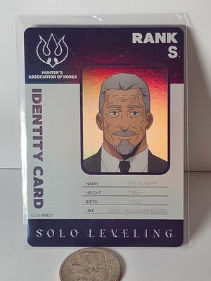Solo Leveling Go Gunhee Rank S Identity Card SL1E-PM01 Mapniverse Holo Rare