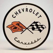 Corvette 1953 Logo Round Metal Sign Corvette 1953 Logo Round Metal Sign