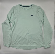 Under Armour, thermal long sleeve shirt, coldgear, light green, women's, size L.