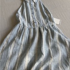 NWT Reformation Tace Linen Midi Dress Blue Stripe Size 8