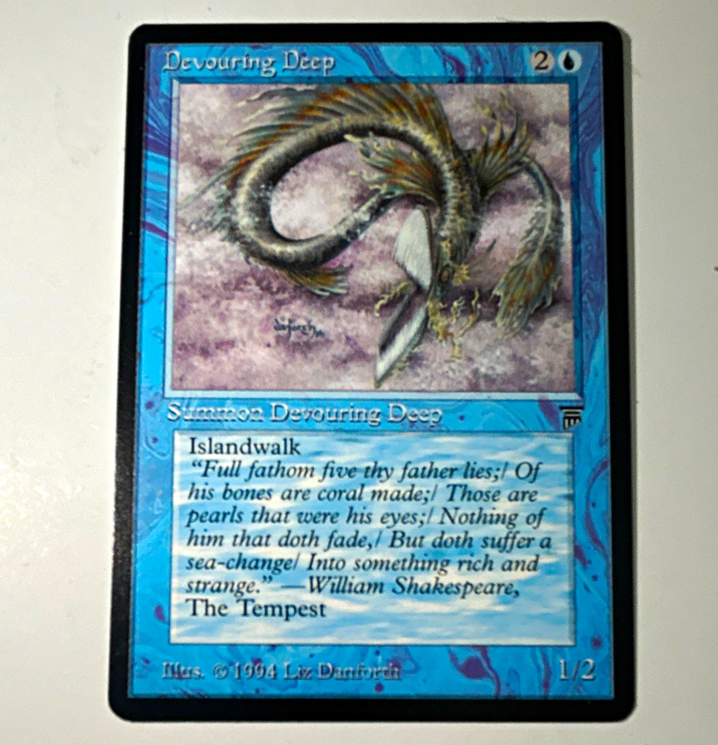 Wizards of the Coast MTG Legends Devouring Deep Rare Blue Summon Regular 1994