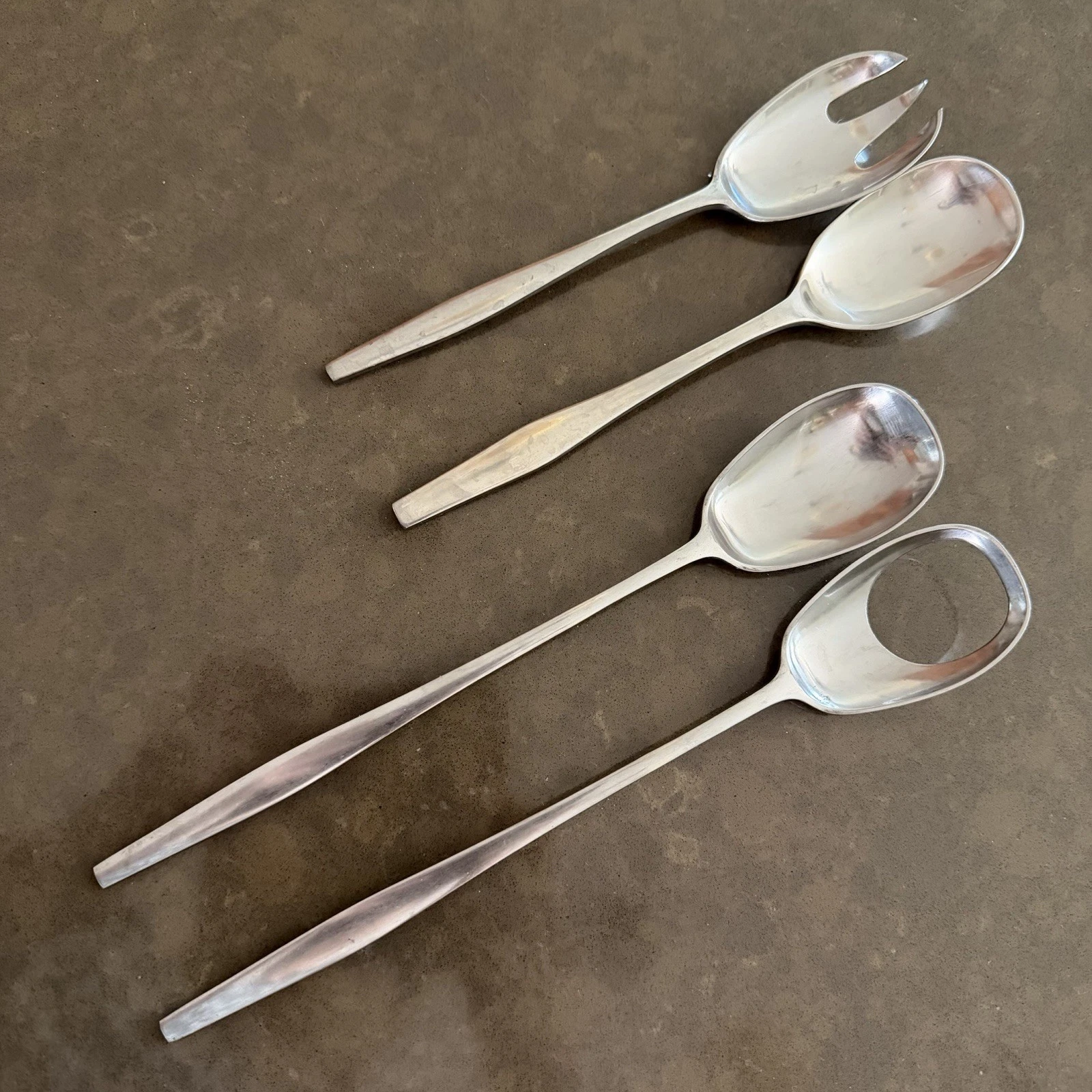 4 Dansk VARIATION V Serving Fork Spoon Spork Set Satin Denmark + Japan MCM