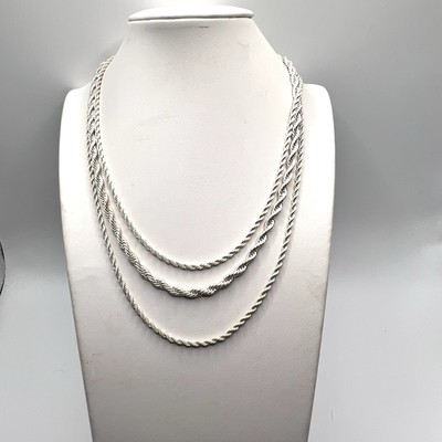 VERSANO Multi Chain Twisted Rope Layered Necklace Silver Tone Pre-owned