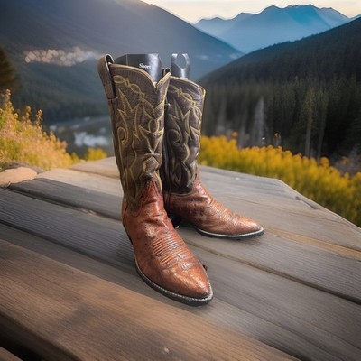 Tony Lama Ostrich USA Cowboy Boots Mens 7D Brown Exotic Western Leather Boots