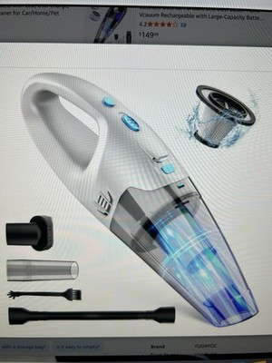 FUOAYOC ATJ-2166 Handheld Vacuum Cordless Rechargeable With LED