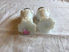 Vintage Fenton Cabbage Rose Milk Glass 4” Salt & Pepper Shakers With Label — photo 2