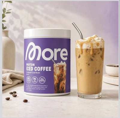 More Nutrition Protein Iced Coffee Caramel Cold Brew 300g. MHD 11/2027