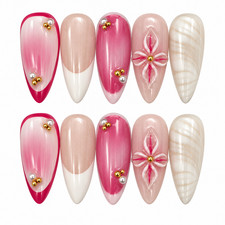 Luxury Handmade Press On Nails Set Salon Quality Lasts 4 Weeks