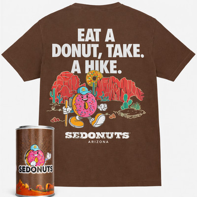 Sedonuts & Coffee  T-Shirt in a Can  Collectible Can+Sticker + Souvenir