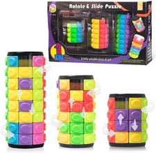 Rotate Slide Puzzle Logic Game 8 Colors 4 Layers Brain Teaser Activity Toy