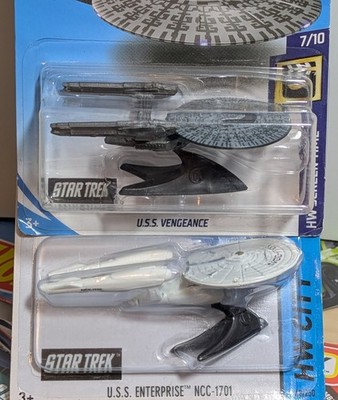 X2 - 2013 / 14 Hot Wheels Star Trek USS Enterprise NCC-1701 & USS Vengeance
