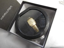 HAMILTON 14K GOLD 17 JEWEL WRISTWATCH JUSTIN MODEL 1950s WORKS PRESENTATION CASE