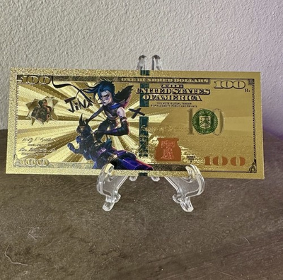 #ad Gold Foil Plated Jinx Arcane League Of Legends Banknote Collectible $9.97