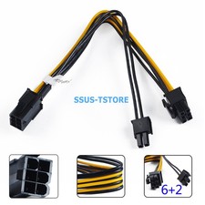 6-pin to 8-pin 6 2 PCI Express Power Converter Cable GPU Video Card PCIE 18AWG