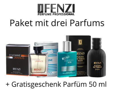 Parfümset JFenzi Uranos & Fleurs de Tabac Noir & Marine Men 100 ml + GRATIS 50ml