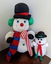 Stuffed Snowman, set of 2, polyester 16 in and 7.5 in