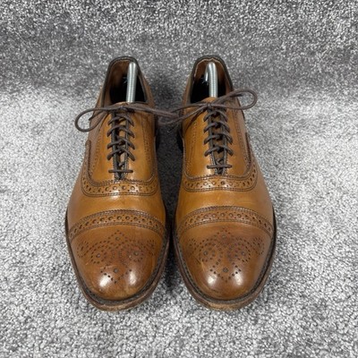 Allen Edmonds Shoes Mens 10.5 C Brown Leather Strand Cap Toe 