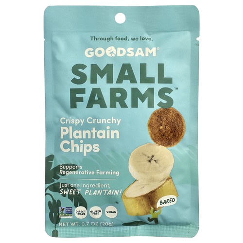 Small Farms™, Crispy Crunchy Chips, Plantain, 0.7 oz (20 g)