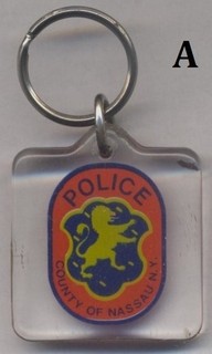 Nassau County New York Police Key Tag Keychain Keyring Key Holder FOB Vintage