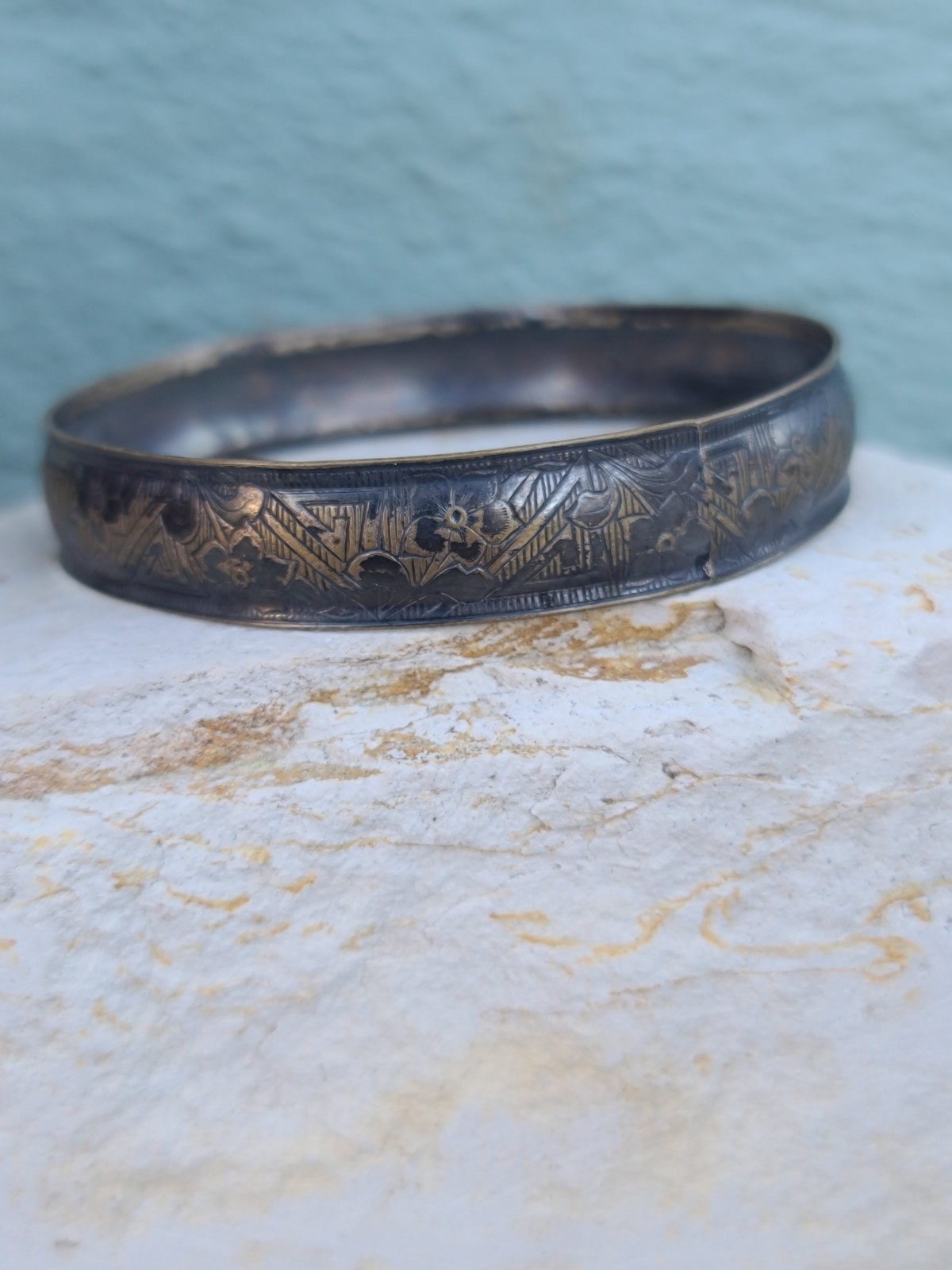 VTG Sterling 925 Solid Silver Bangle Bracelet Siz… - image 2