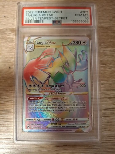 2022 Pokemon Sword & Shield Silver Tempest Fa / Lugia Vstar # 202 PSA 10