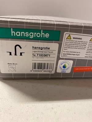 Hansgrohe 71256671 Logis Fine Wall-Mounted Bath Faucet, Matte Black - Less Drain