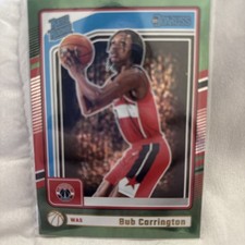 2024-25 Panini Donruss - Rated Rookie Bub Carrington #220 Holo Green Laser (RC)