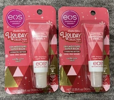 2 EOS Holiday Collection: Candy Cane Swirl - 24hr Moisture Super Balm - Limited