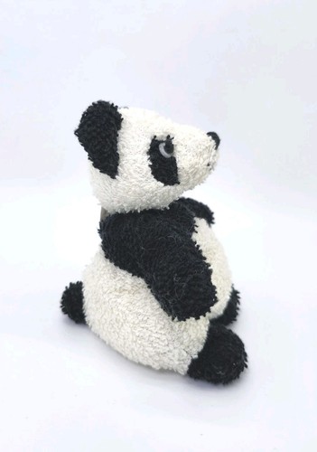 RUSS Home Buddies Peluche Oso Panda Negro Blanco Terrycloth Bean Bag Lovey Doll 5” - Imagen 2 de 9