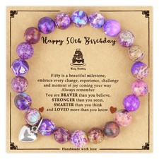Birthday Gifts for Women, Natural Stone Bracelet as 50th Birthday Gifts for Wome