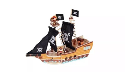 Cocoland Holz Piratenschiff Puppen Spielset brandneu & versiegelt