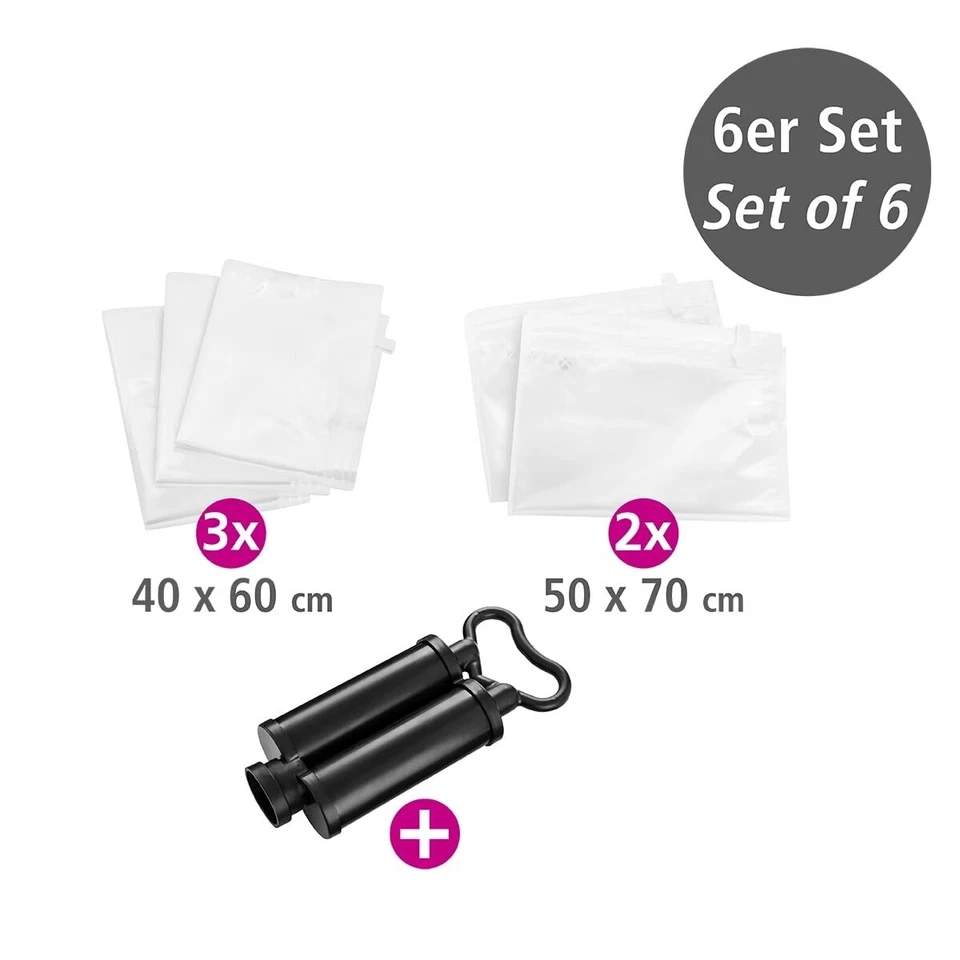 Housse sous Vide Set de Voyage 6 pièces Set de 6 Rangement de vêtements Peu e... - Photo 3/4