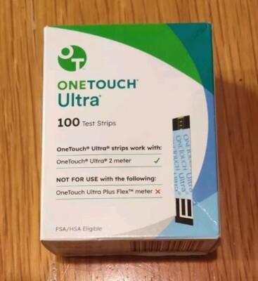 One Touch Ultra Blue Blood Glucose Test Strips - 100 Count (22895) Exp 10/31/25