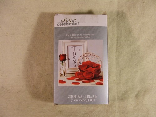250 Count Red Fabric Décor Petals 2 in by 2 in - Picture 2 of 3