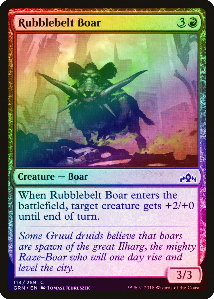 Rubblebelt Boar FOIL Guilds of Ravnica NM Red Common MAGIC MTG CARD ...