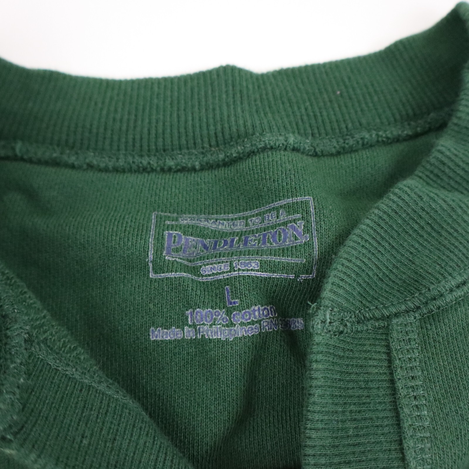 Vtg Pendleton Pullover Cotton V-Neck Sweatshirt M… - image 4