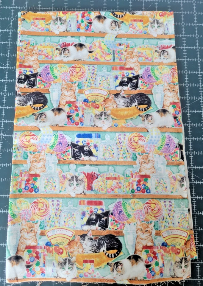 Sweet Shop Kitties In a Candy Shop Cotton Fabric 2 Yards - Image 2 of 3